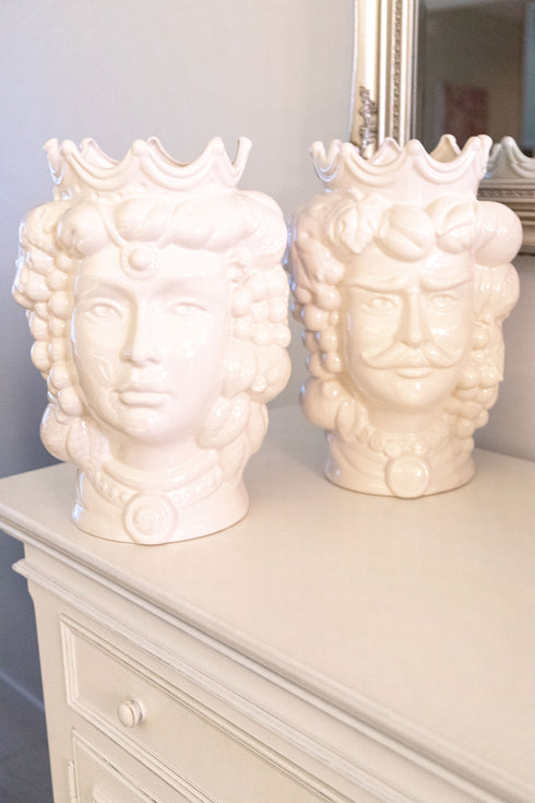 Ceramic Moor Heads 'Testa di Moro' (white)